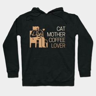 Cute Cat Mother Coffee Lover Girl Hoodie